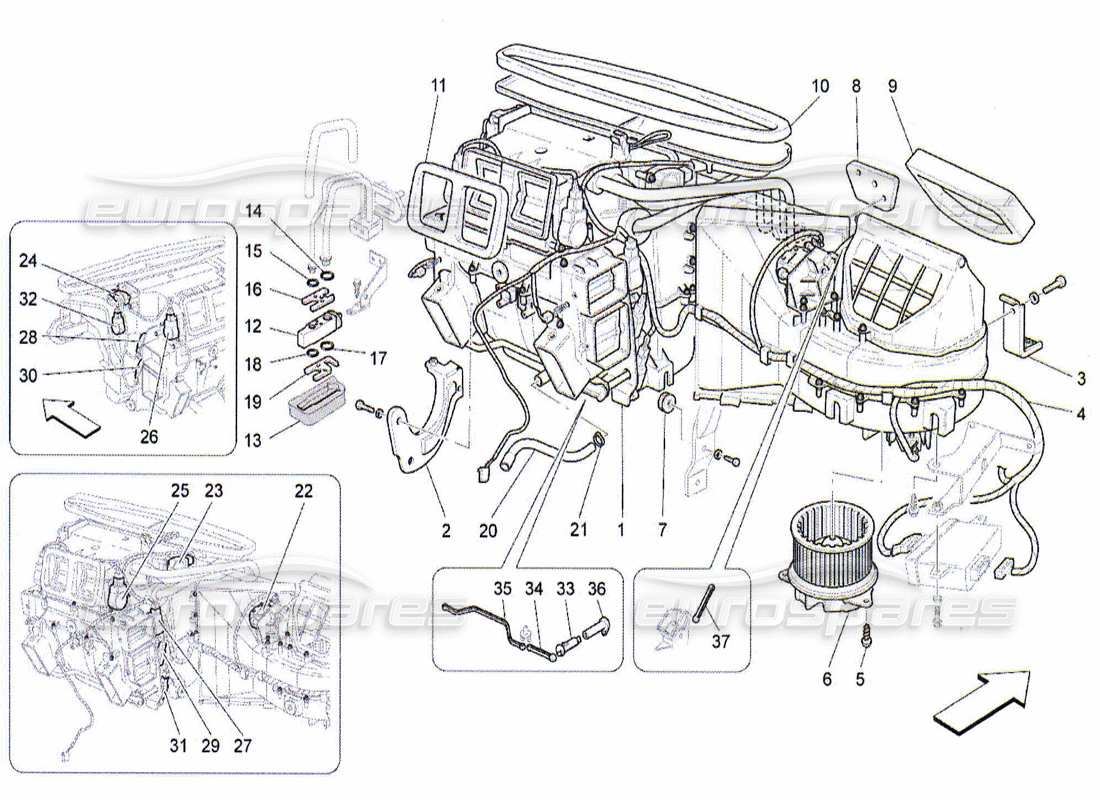 Maserati QTP. (2010) 4.2 A c-Einheit: Dashboard-Geräte Teildiagramm