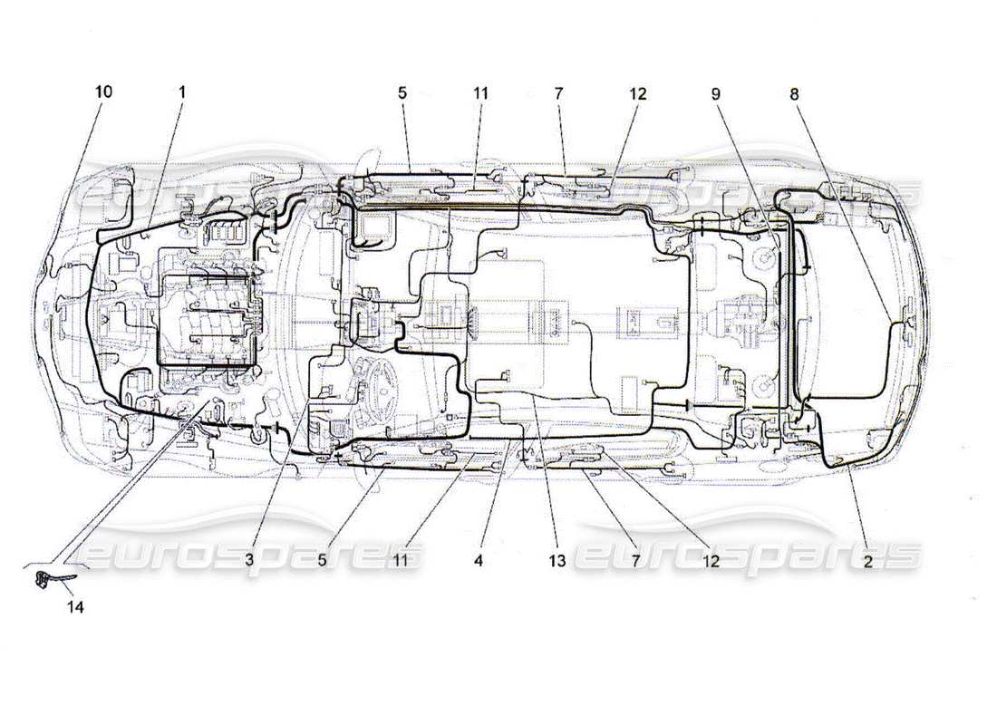 Maserati QTP. (2010) 4.2 HAUPTVERKABELUNG Teildiagramm