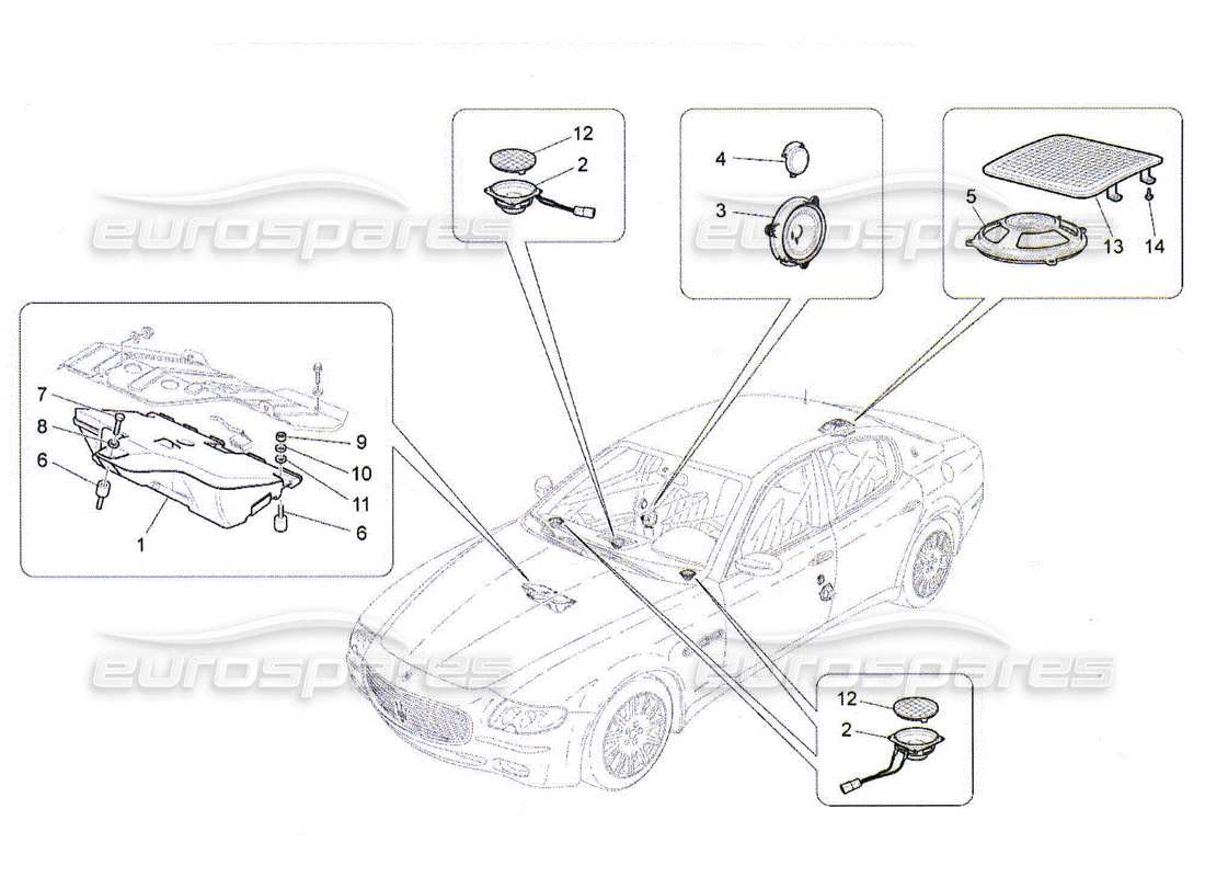 Maserati QTP. (2010) 4.2 Schalldiffusionssystem Teildiagramm