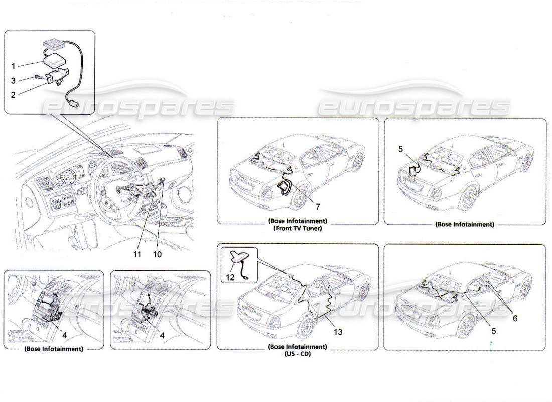 Maserati QTP. (2010) 4.2 EMPFANGS- UND VERBINDUNGSSYSTEM Teildiagramm