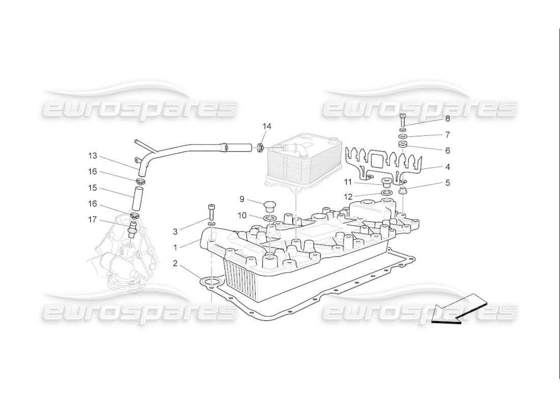 Maserati QTP. (2008) 4.2 auto WÄRMETAUSCHER Teildiagramm