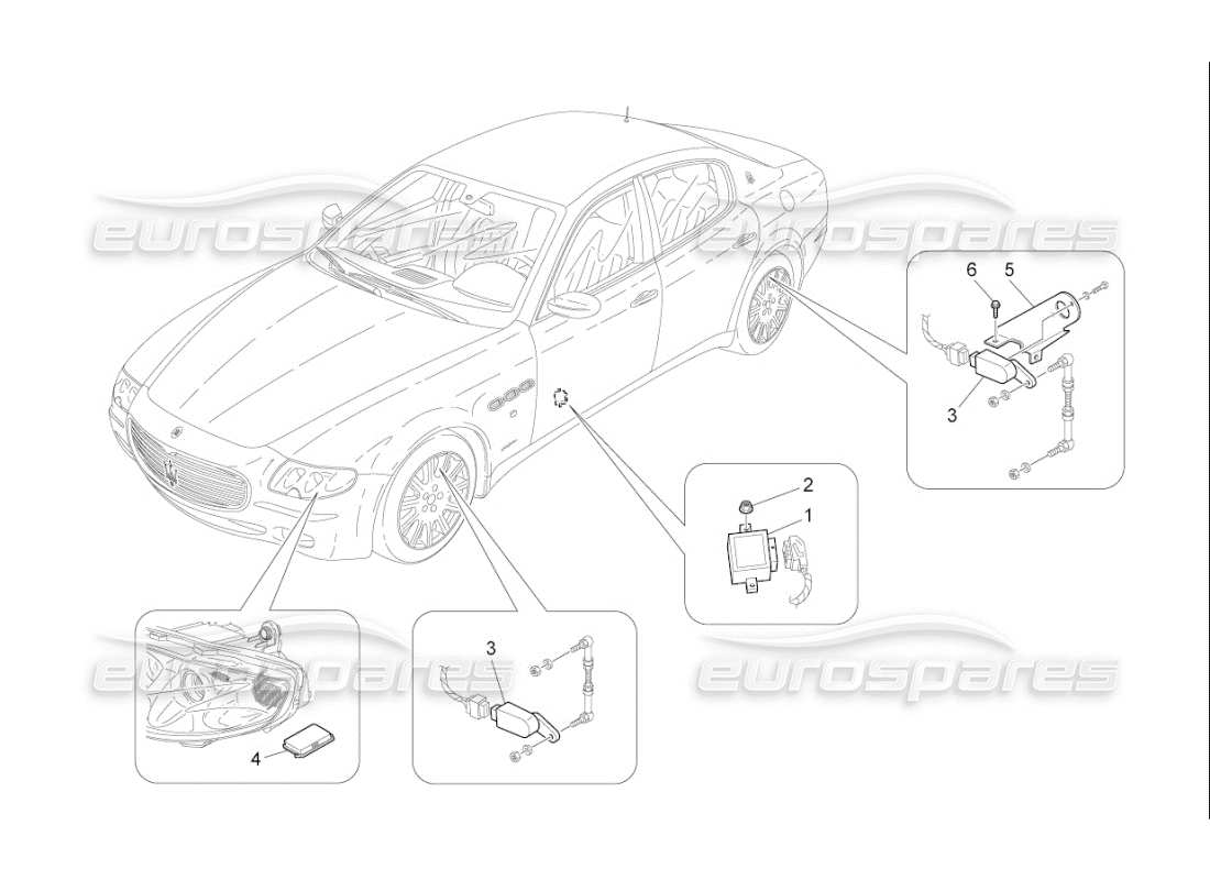 Maserati QTP. (2008) 4.2 auto STEUERUNG DES BELEUCHTUNGSSYSTEMS Teilediagramm