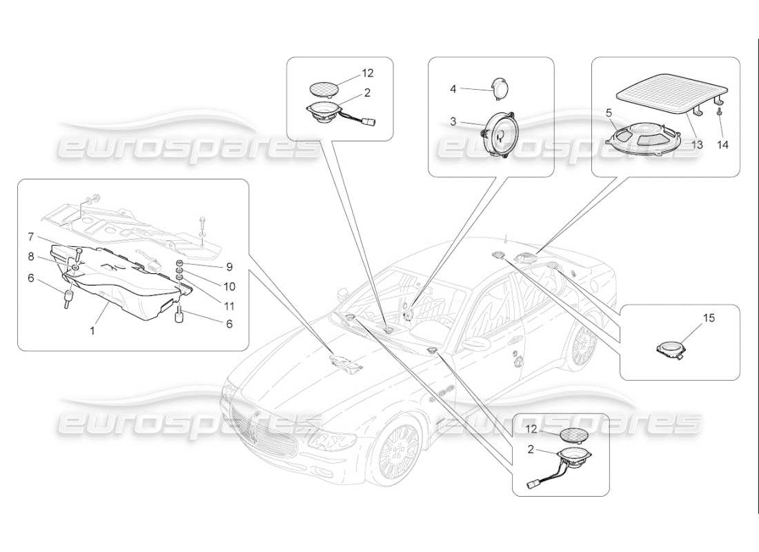 Maserati QTP. (2008) 4.2 auto Schalldiffusionssystem Teildiagramm