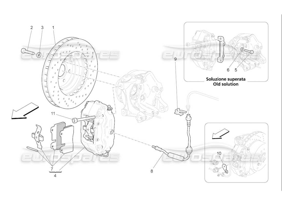 Maserati QTP. (2009) 4.2 auto BREMSVORRICHTUNGEN AN HINTERRÄDERN Teildiagramm