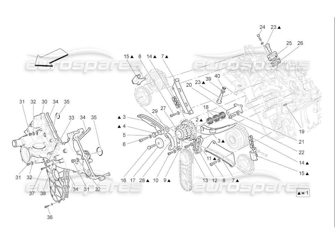 Maserati QTP. (2010) 4.7 auto Zeitliche Koordinierung Teildiagramm