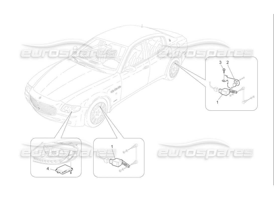 Maserati QTP. (2010) 4.7 auto STEUERUNG DES BELEUCHTUNGSSYSTEMS Teildiagramm