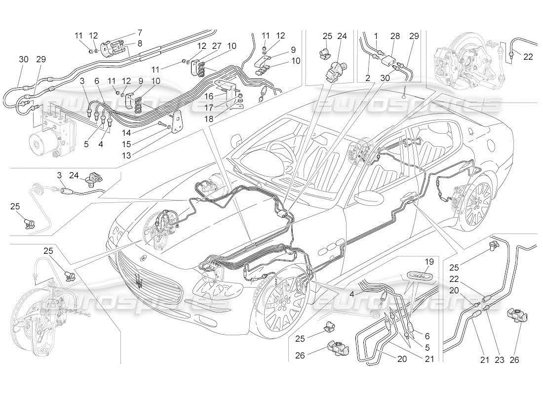 Maserati QTP. (2011) 4.2 auto Linien Teilediagramm