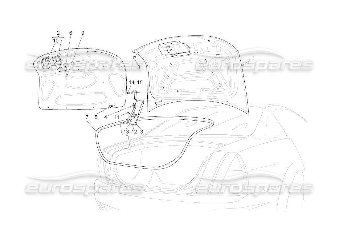 Maserati QTP. (2011) 4.2 auto HINTERER DECKEL Teilediagramm