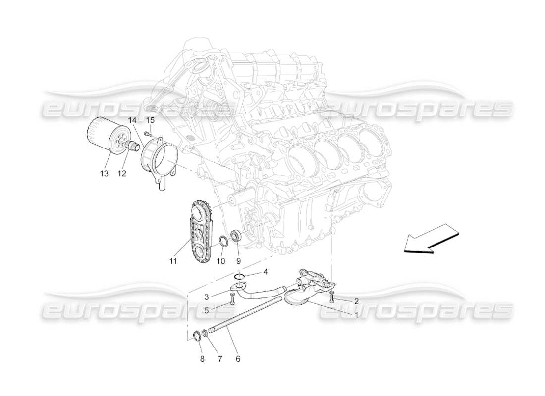 Maserati GranCabrio (2011) 4.7 SCHMIERSYSTEM: PUMPE UND FILTER Teilediagramm
