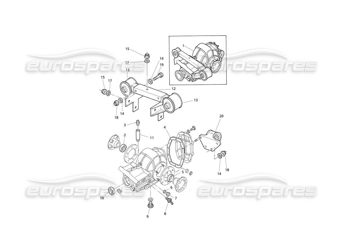 Maserati QTP V8 Evoluzione Differentialaußenteile Teilediagramm