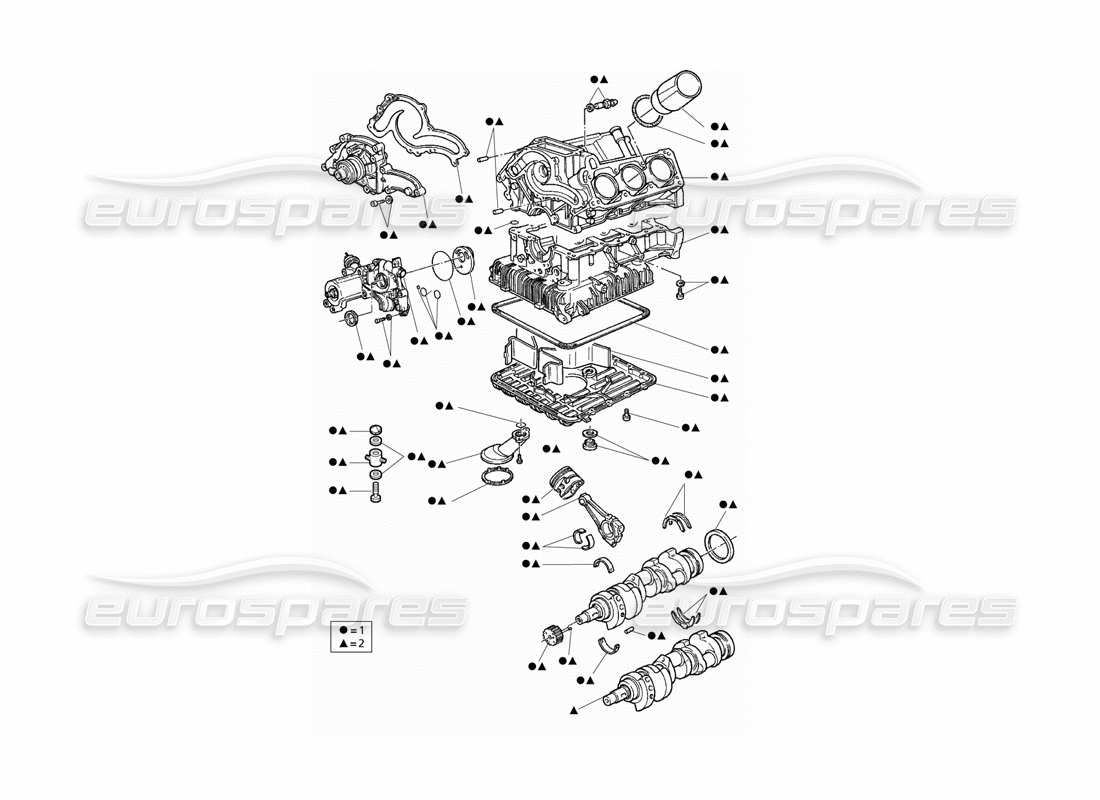 Maserati QTP V6 Evoluzione Teilmotor Teildiagramm
