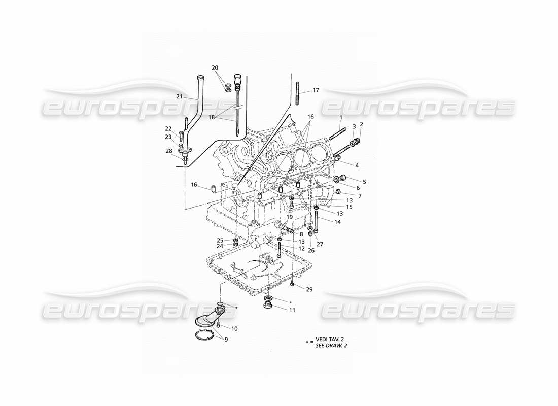 Maserati QTP V6 Evoluzione Befestigungs- und Blockzubehör Teildiagramm