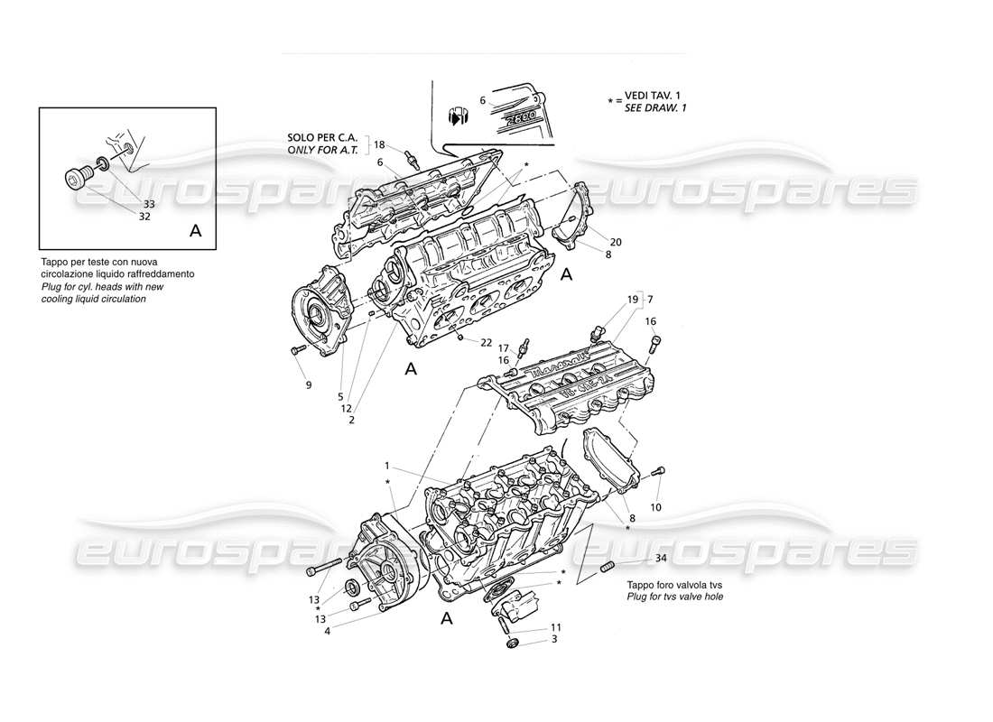 Maserati QTP V6 Evoluzione Zylinderköpfe Teildiagramm