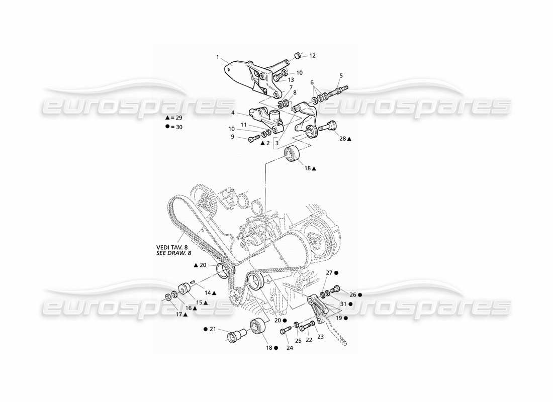 Maserati QTP V6 Evoluzione Zeitsteuerung Teildiagramm
