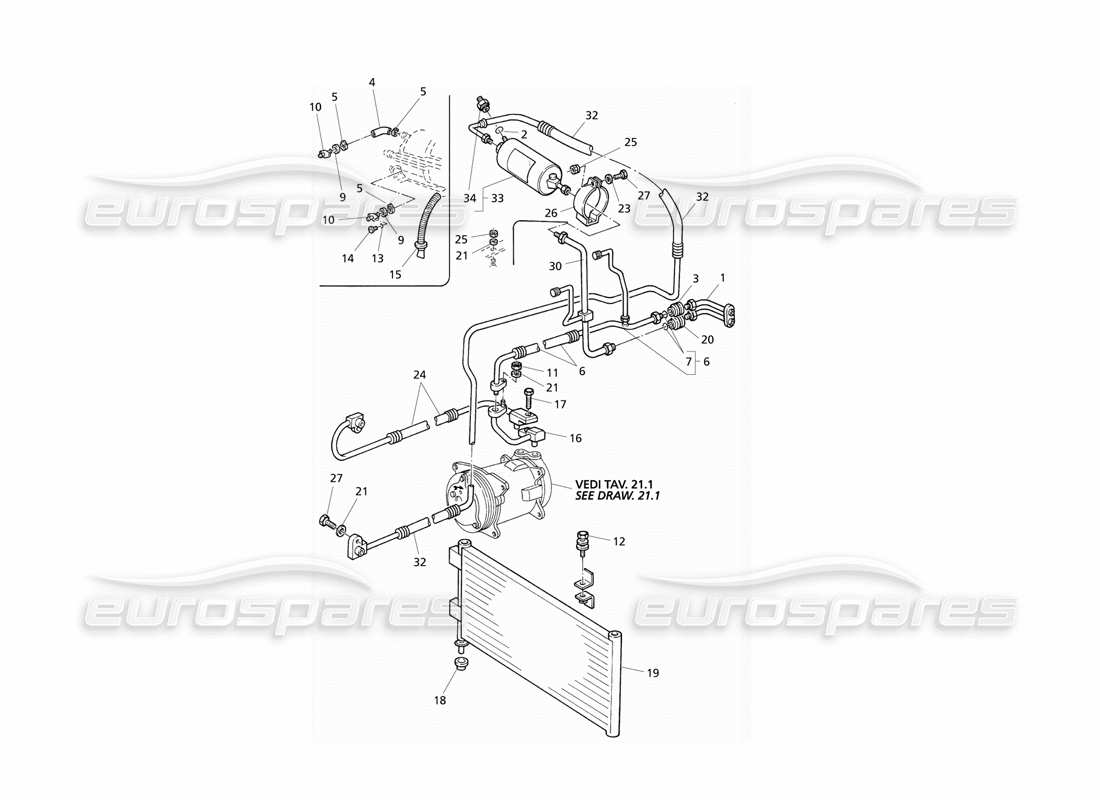 Maserati QTP V6 Evoluzione Klimaanlage Teildiagramm