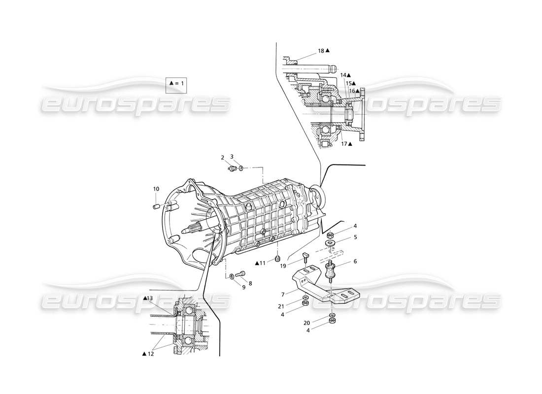 Maserati QTP V6 Evoluzione Getrag Schaltgetriebe 6 Geschwindigkeit Teildiagramm
