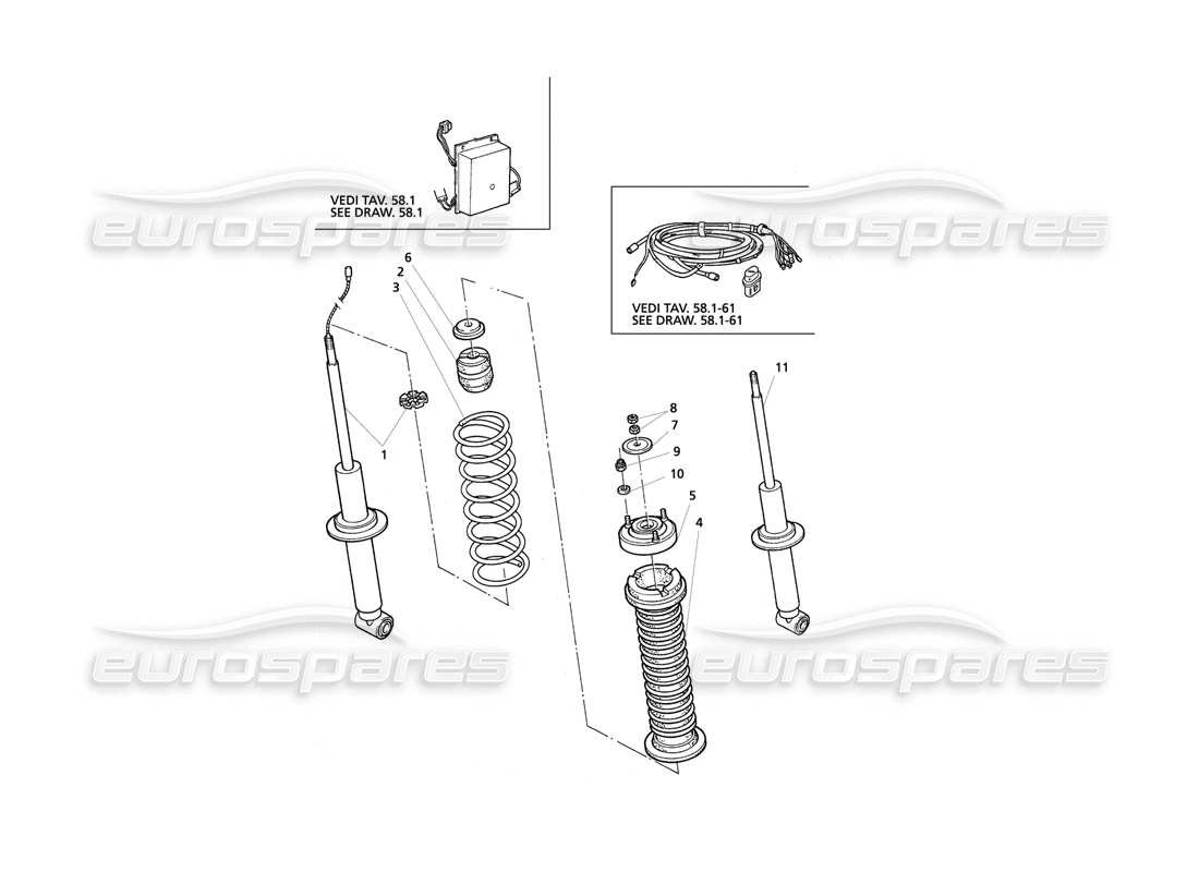 Maserati QTP V6 Evoluzione Hinterer Stoßdämpfer Teildiagramm