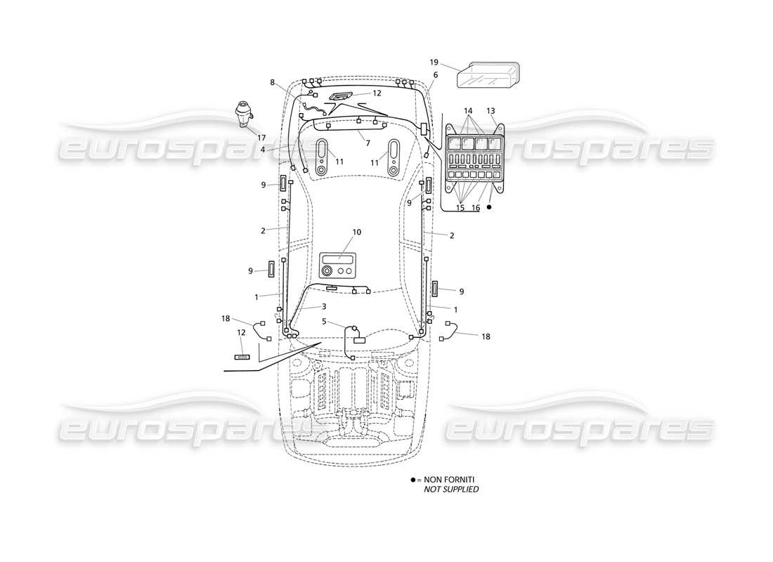 Maserati QTP V6 Evoluzione Elektrische Anlage: Kofferraum – Türen – Pass. Abteil Teildiagramm
