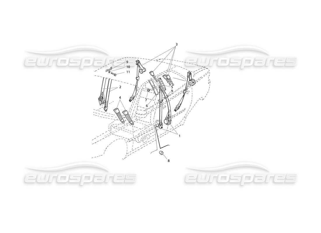 Maserati QTP V6 Evoluzione SICHERHEITSGURTE Teildiagramm