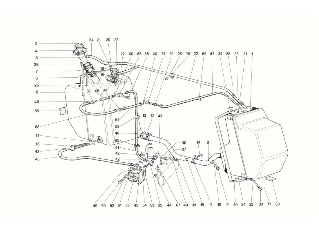 Ferrari 208 GTB GTS Kraftstoffsystem Teildiagramm