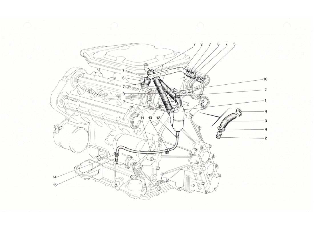 Ferrari 208 GTB GTS Blow-By-System Teildiagramm