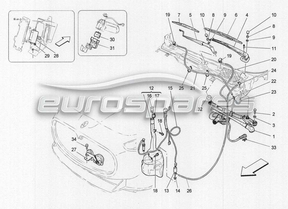 Maserati GranCabrio MC Centenario Externes Fahrzeugzubehör Teilediagramm