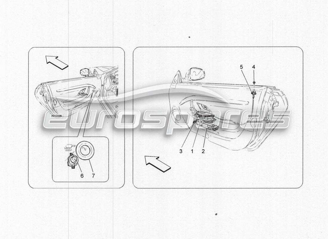 Maserati GranCabrio MC Centenario Türausrüstung Teilediagramm