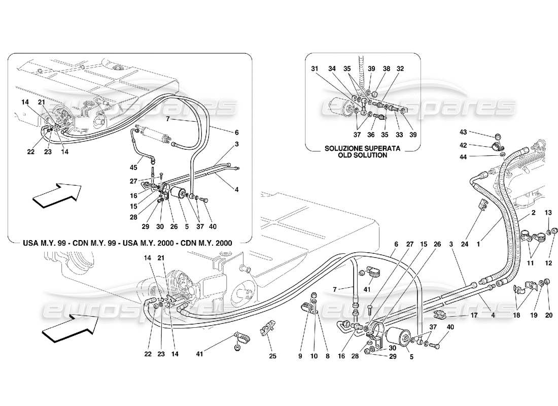 Ferrari 550 Maranello Kraftstoffversorgungssystem Teildiagramm