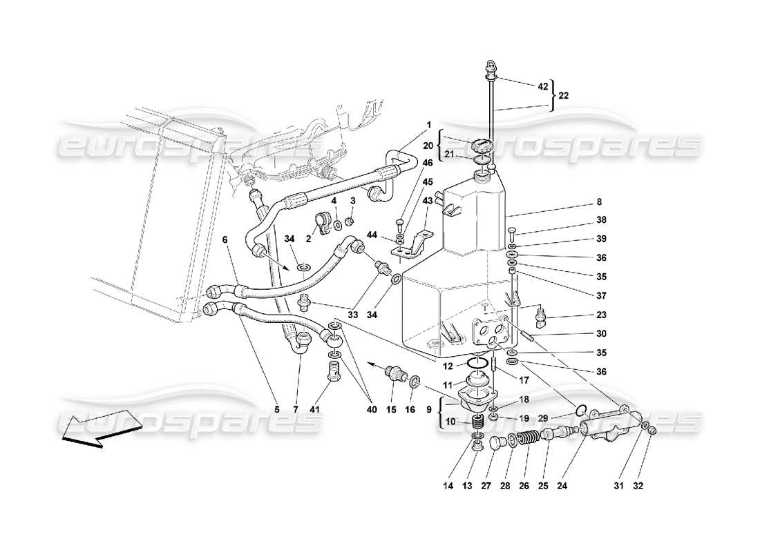 Ferrari 550 Maranello Schmiersystem – Tank Teildiagramm
