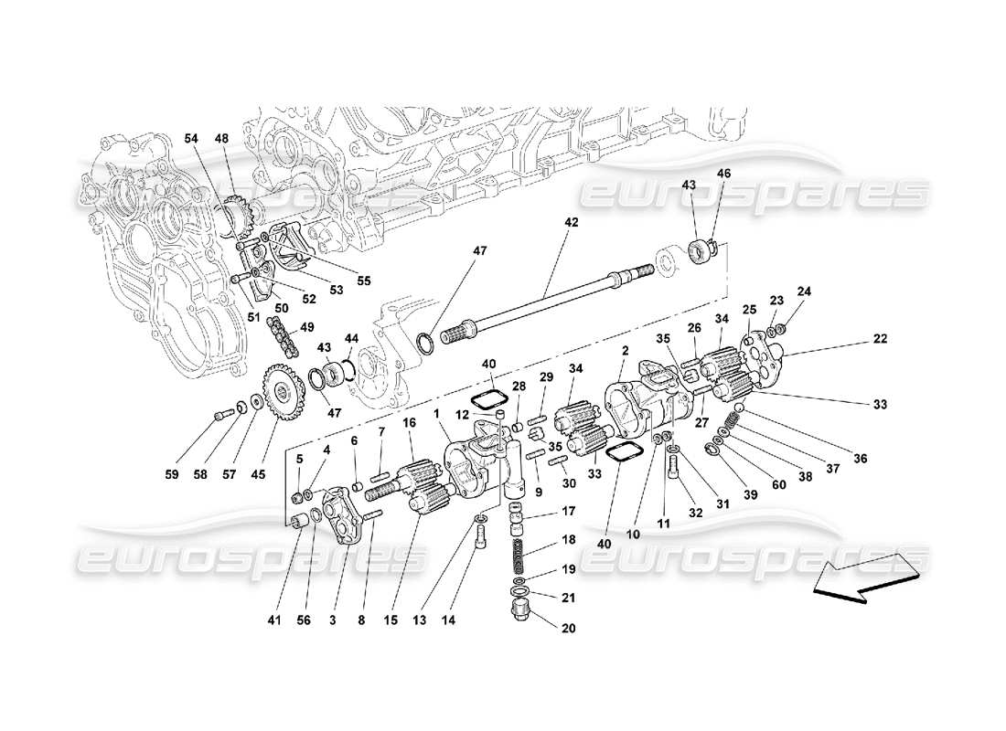 Ferrari 550 Maranello Schmierung – Ölpumpen Teildiagramm
