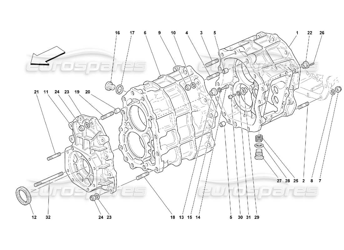 Ferrari 550 Maranello Getriebe Teildiagramm