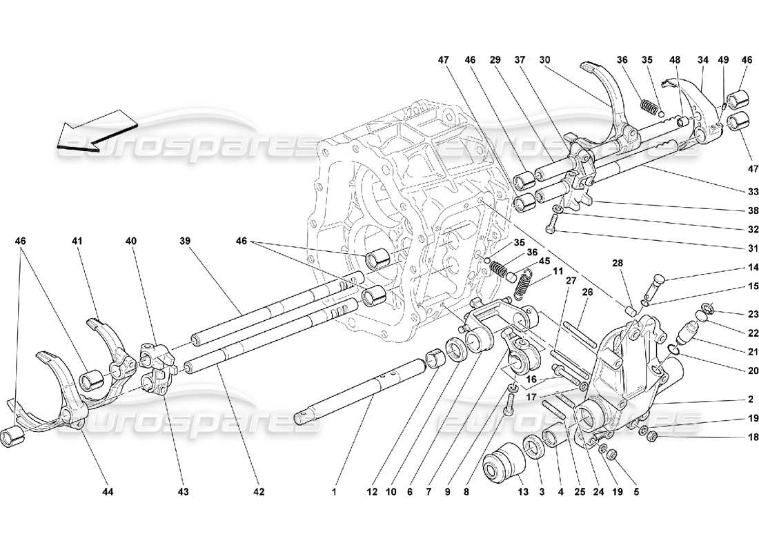 Ferrari 550 Maranello Innere Getriebesteuerung Teildiagramm
