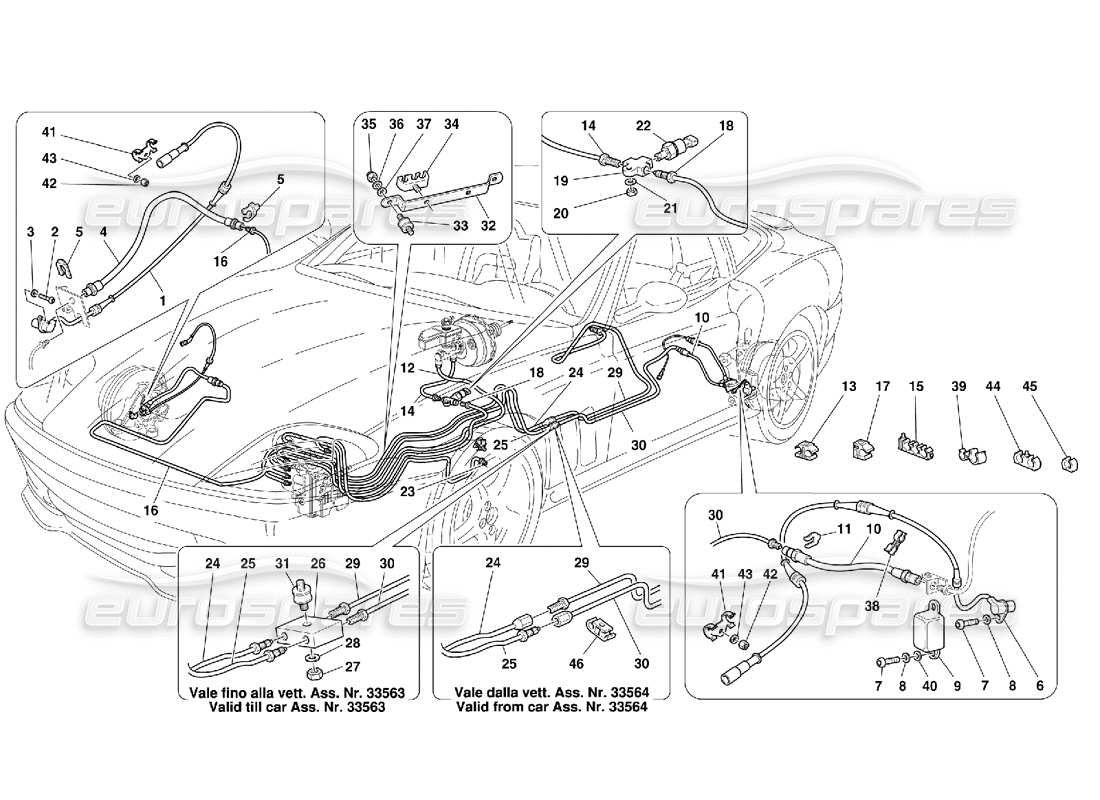 Ferrari 550 Maranello Bremssystem – Nicht für GD Teilediagramm