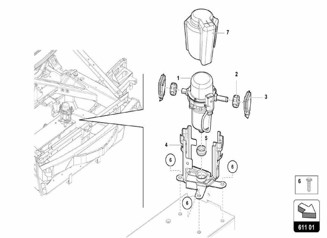 Lamborghini Centenario Spider VAKUUMPUMPE FÜR BREMSSERVO Teilediagramm