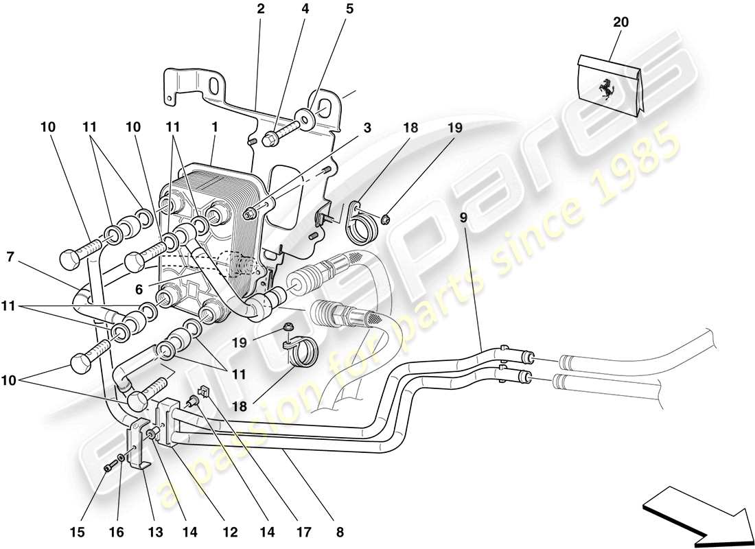 Ferrari California (Europa) GETRIEBEÖLSCHMIER- UND KÜHLSYSTEM Teilediagramm