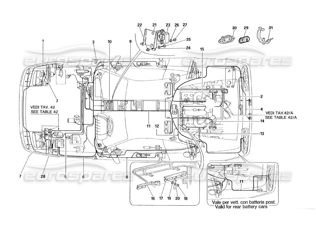 Ferrari 348 (1993) TB / TS Elektrisches System Teilediagramm