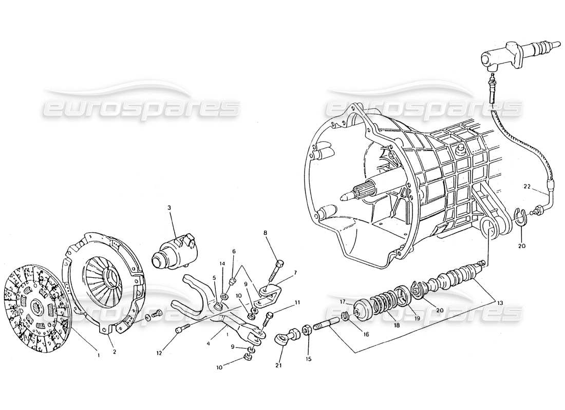 Maserati 418 / 4.24v / 430 Kupplung für Getriebe Getrag Teildiagramm