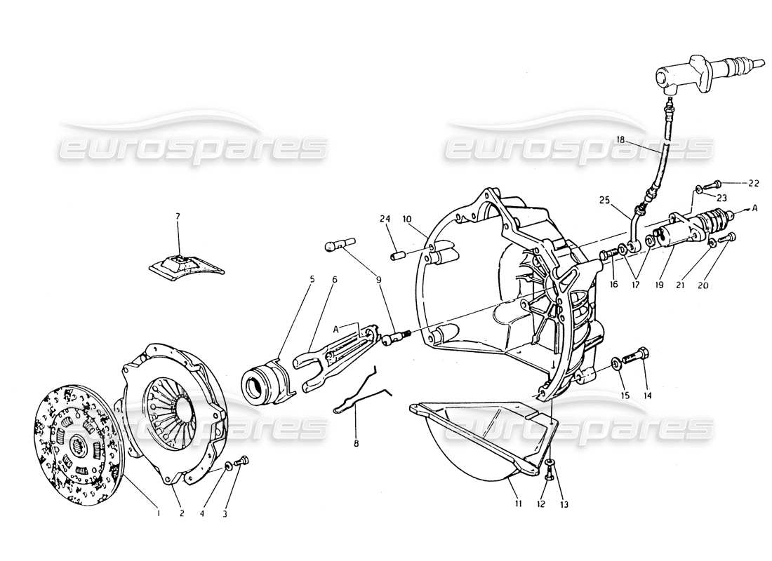 Maserati 418 / 4.24v / 430 Kupplung für Getriebe ZF Teildiagramm