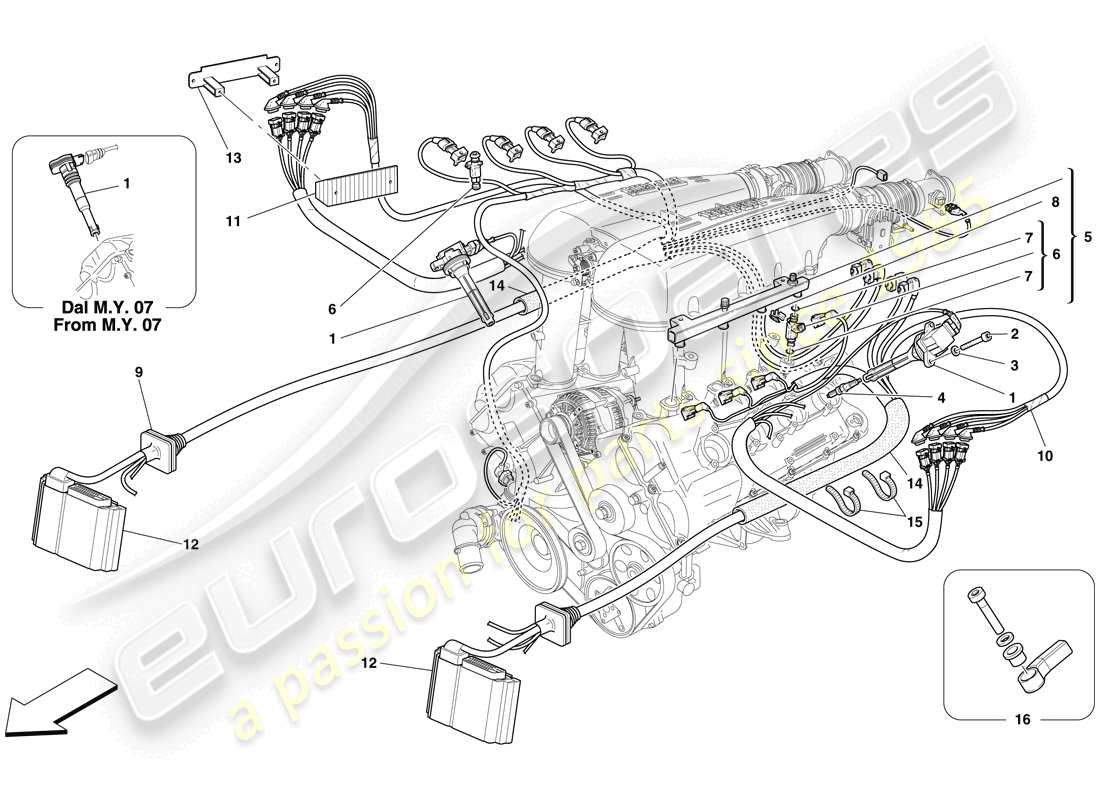 Ferrari F430 Spider (USA) EINSPRITZUNG – ZÜNDSYSTEM Teildiagramm