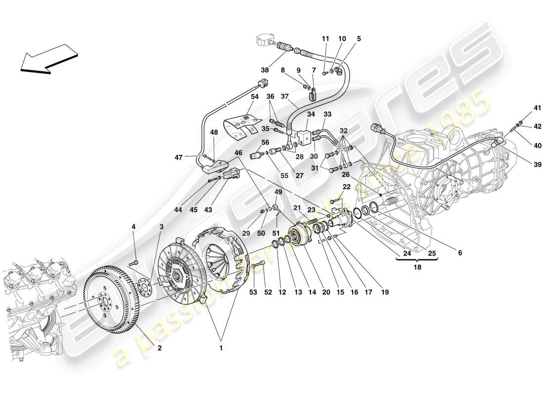 Ferrari F430 Spider (USA) Kupplung und Bedienelemente Teildiagramm