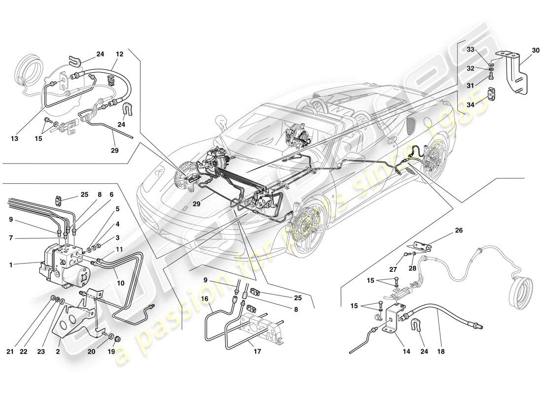 Ferrari F430 Spider (USA) Bremssystem Teildiagramm