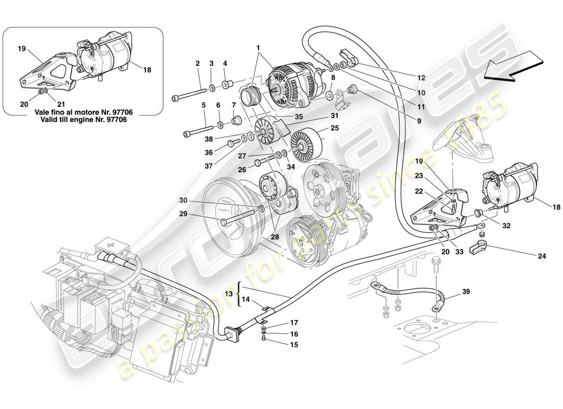 Ferrari F430 Spider (USA) LICHTMASCHINE – ANLASSERMOTOR Teildiagramm