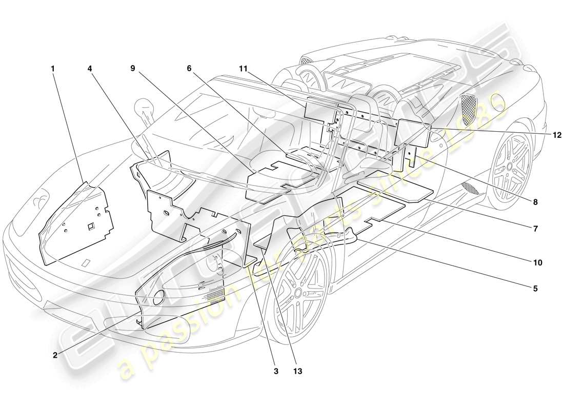 Ferrari F430 Spider (USA) Isolierung Teildiagramm