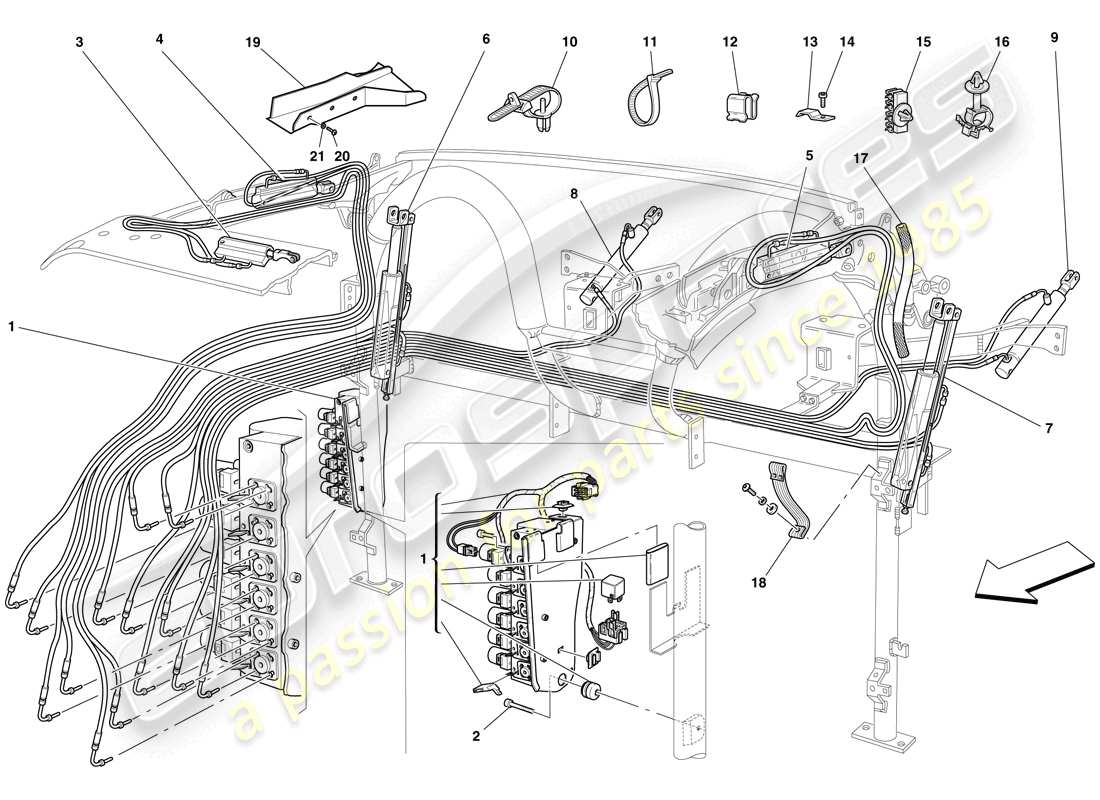 Ferrari F430 Spider (USA) HYDRAULIKSYSTEM UND ELEKTROHYDRAULISCHE PUMPENEINHEIT Teildiagramm