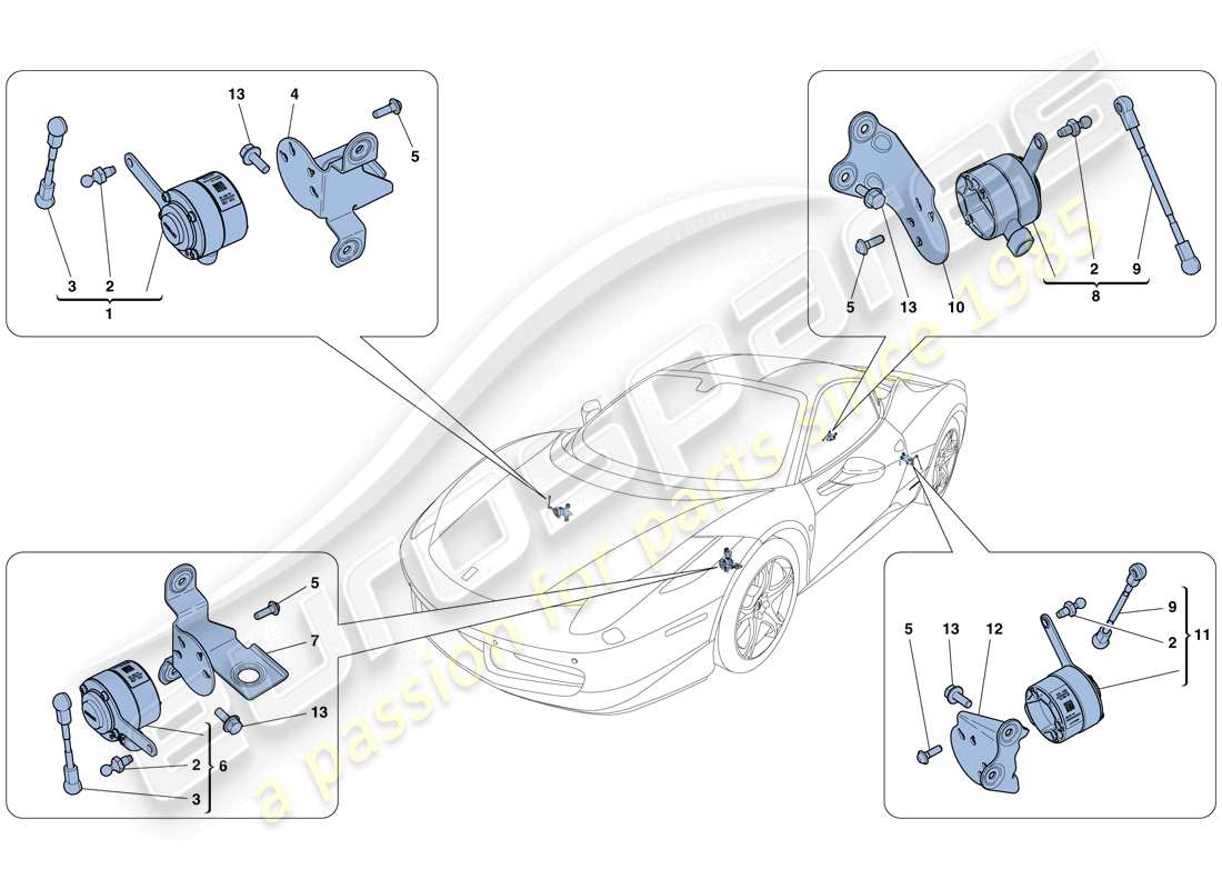 Ferrari 458 Italia (RHD) ELEKTRONISCHES MANAGEMENT (AUFHÄNGUNG) Teilediagramm