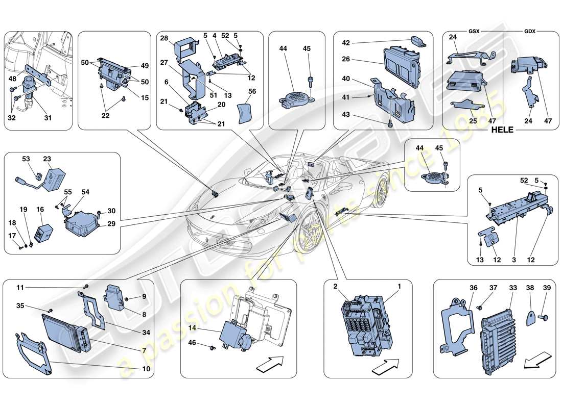 Ferrari 458 Spider (USA) FAHRZEUG-ECUs Teildiagramm