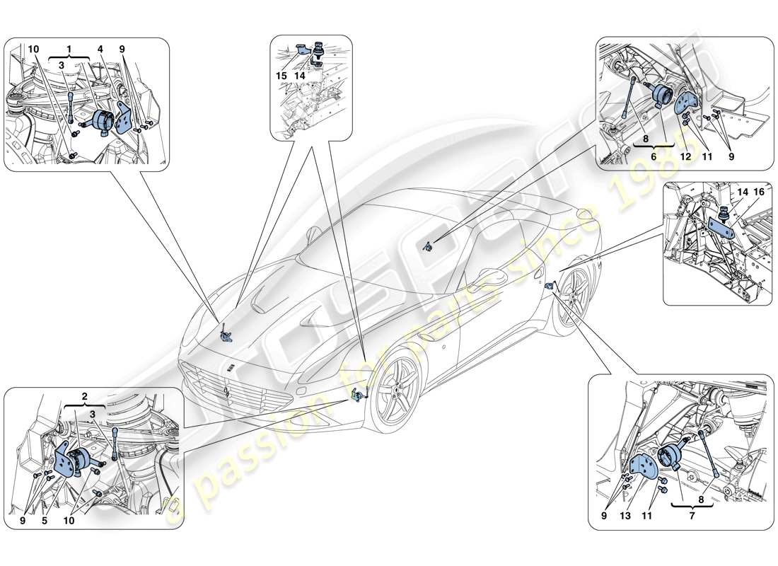 Ferrari California T (Europa) ELEKTRONISCHES MANAGEMENT (AUFHÄNGUNG) Teilediagramm