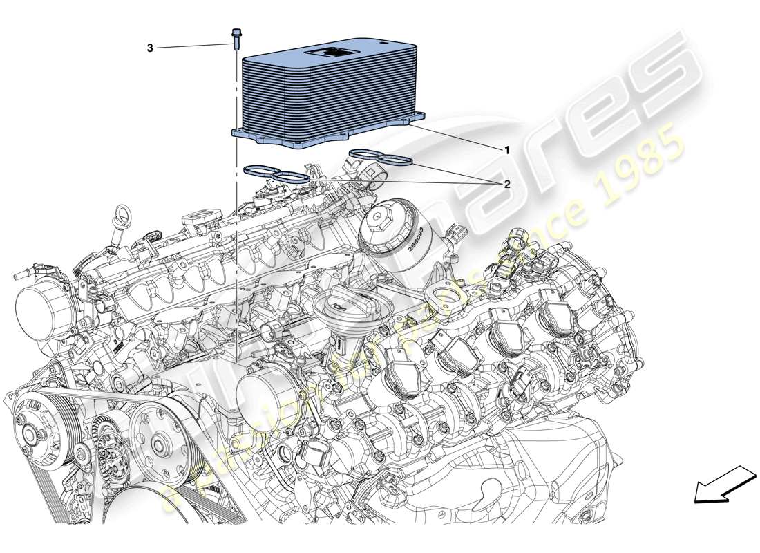 Ferrari GTC4 Lusso T (RHD) MOTORWÄRMETAUSCHER Teildiagramm