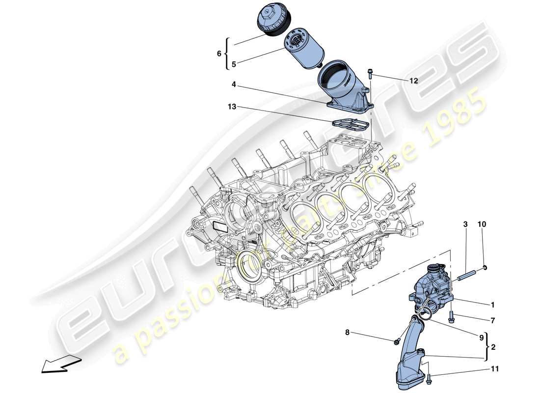 Ferrari GTC4 Lusso T (RHD) SCHMIERUNG: PUMPE UND FILTER Teildiagramm