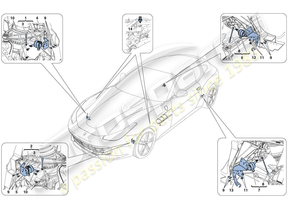 Ferrari GTC4 Lusso T (RHD) ELEKTRONISCHES MANAGEMENT (AUFHÄNGUNG) Teildiagramm